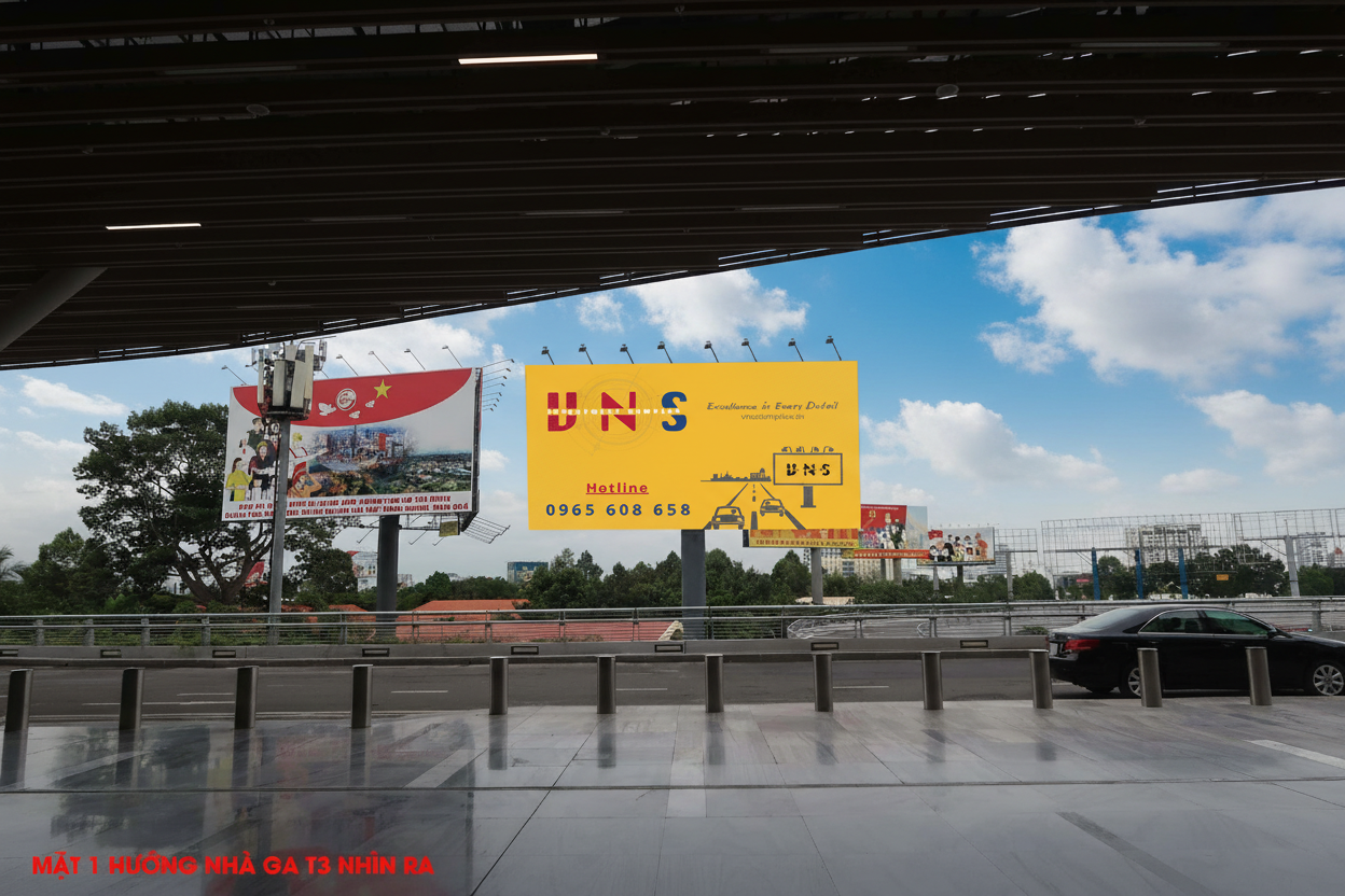 Pano 2 mặt lối vào sân đậu ô tô